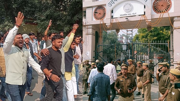 वाराणसी में मजार पर हनुमान चालीसा का पाठ करते यूपी कॉलेज के छात्र, पुलिस बल तैनात