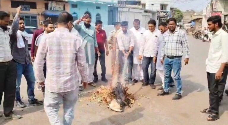मोहन सरकार का पुतला दहन